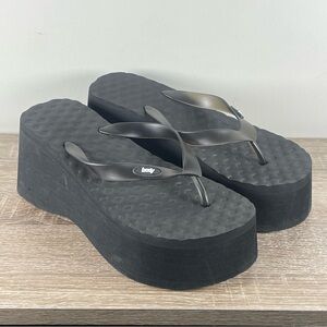 Y2K Body by Tracy Platform Flip Flops Wedge Thong Sandals - Size 9